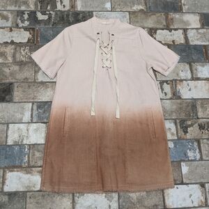 Hummingbird Medium Pink Brown Ombre Dress
